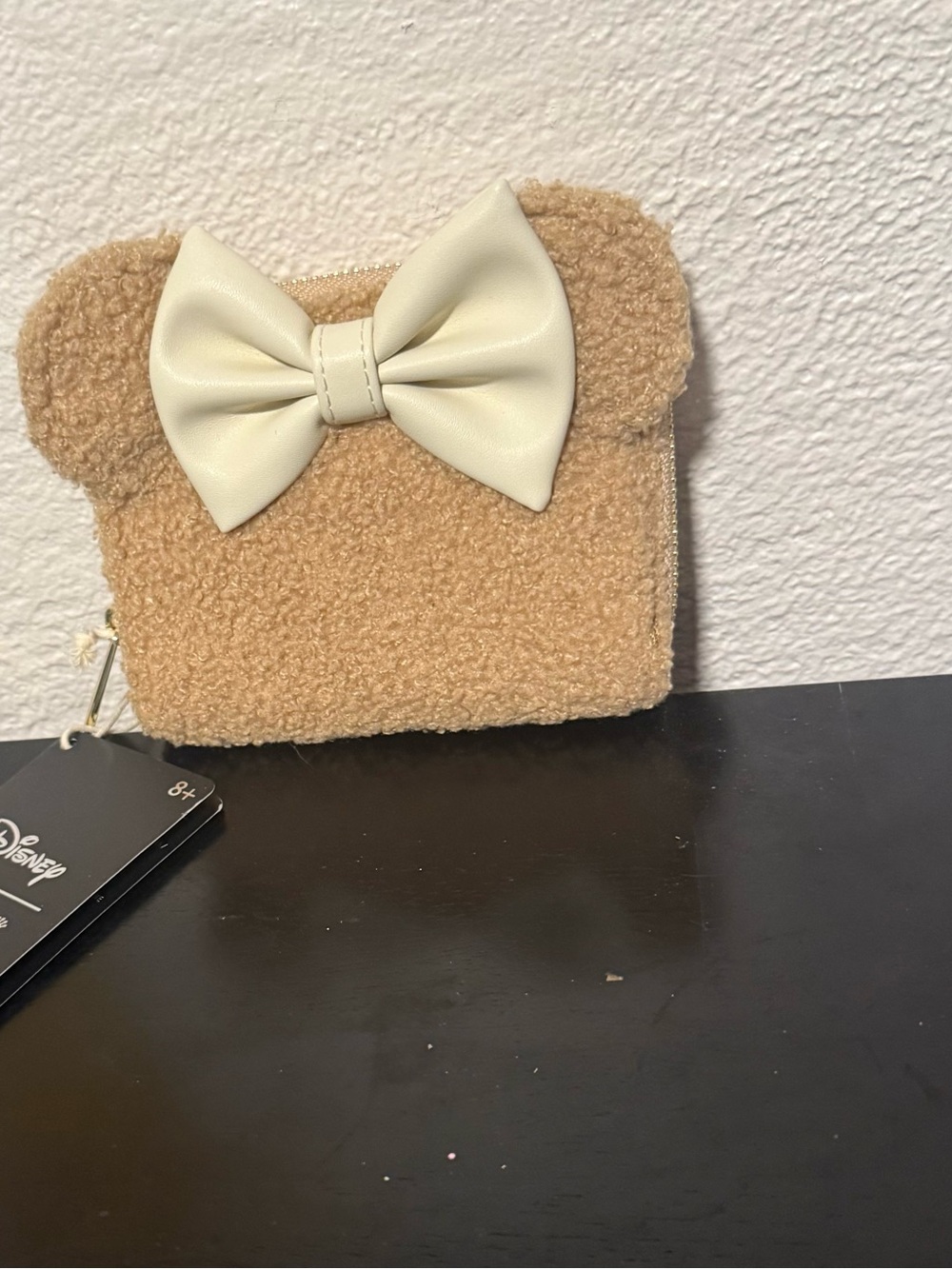 Loungefly hard tag Sherpa Minnie with bow wallet